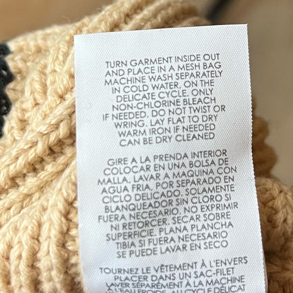 Cabi "Polo Turtleneck" (Item 4477) Women's Striped Sweater - Black and Tan - Picture 7 of 9